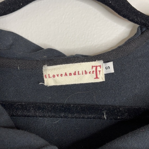 For Love & Liberty for Johnny Was Black Eyelet Zip Up Cape Style Hoodie - Picture 2 of 5